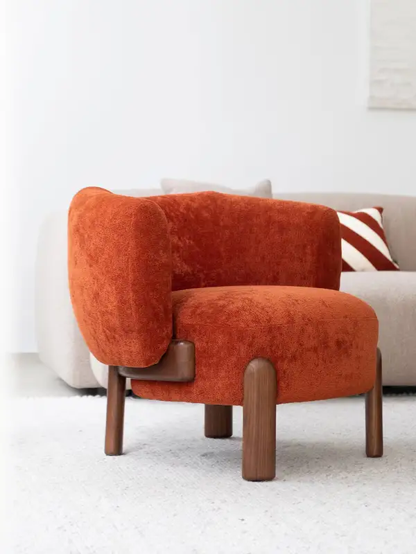 Vintage-Inspired Mixed-Material Upholstered Sofa — product image 2