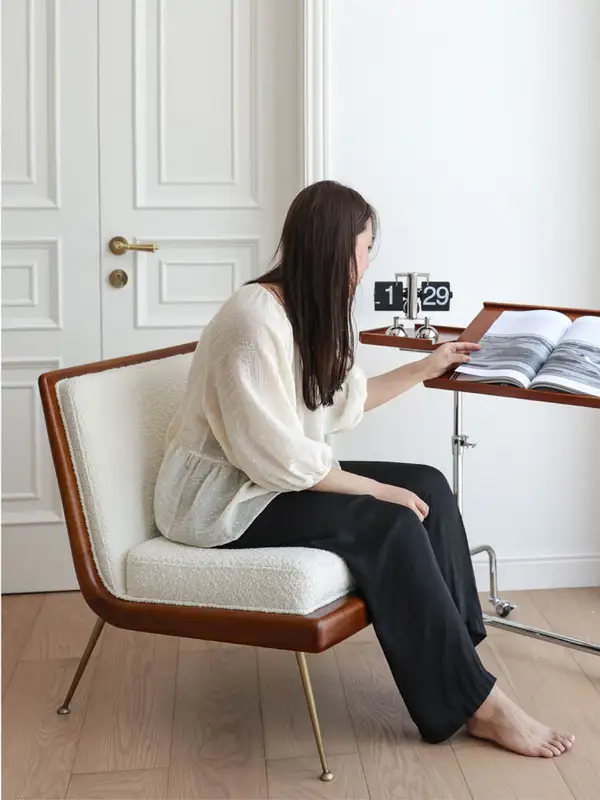 Vintage-Inspired Upholstered Lounge Chair — product image 3