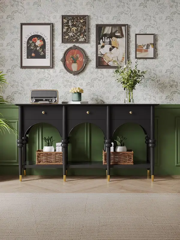 French-Inspired Solid Wood Storage Hallway Cabinet — product image 1