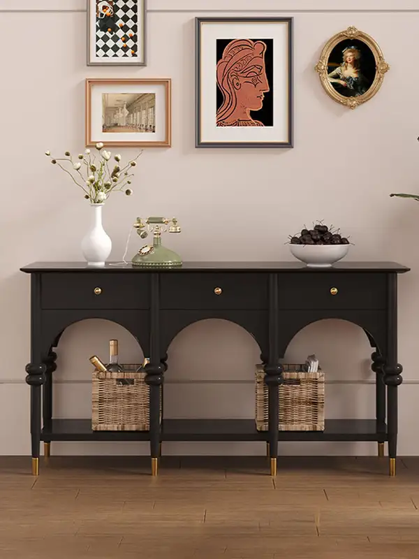 French-Inspired Solid Wood Storage Hallway Cabinet — product image 2