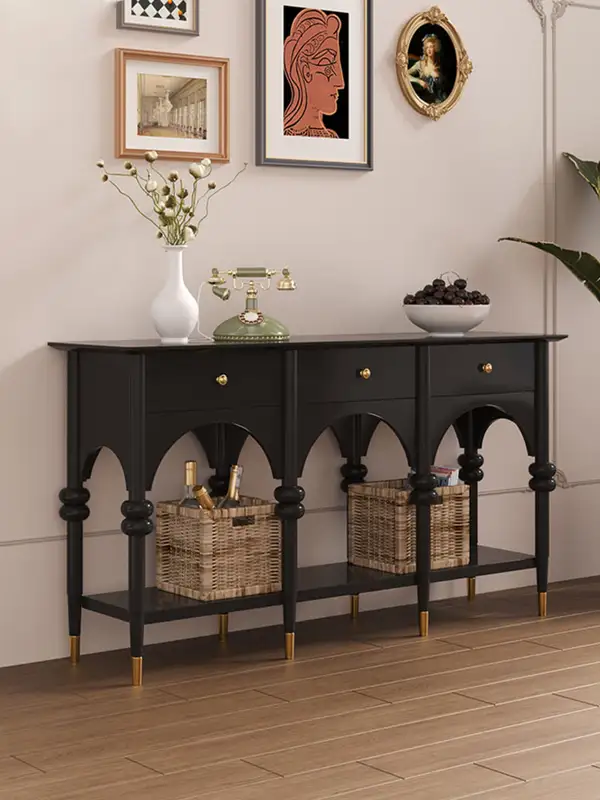 French-Inspired Solid Wood Storage Hallway Cabinet — product image 3