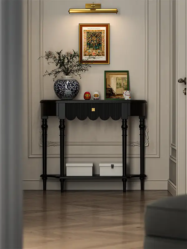 French-Inspired Solid Wood Storage Console Table — product image 1