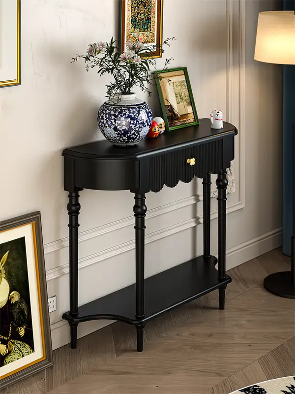 French-Inspired Solid Wood Storage Console Table — product image 3