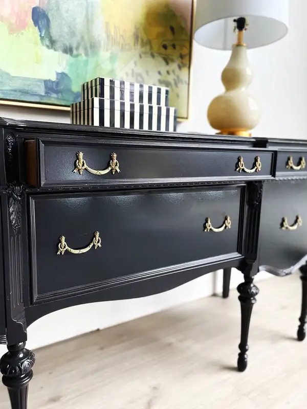 French-Inspired Solid Wood Carved Hallway Cabinet — product image 3