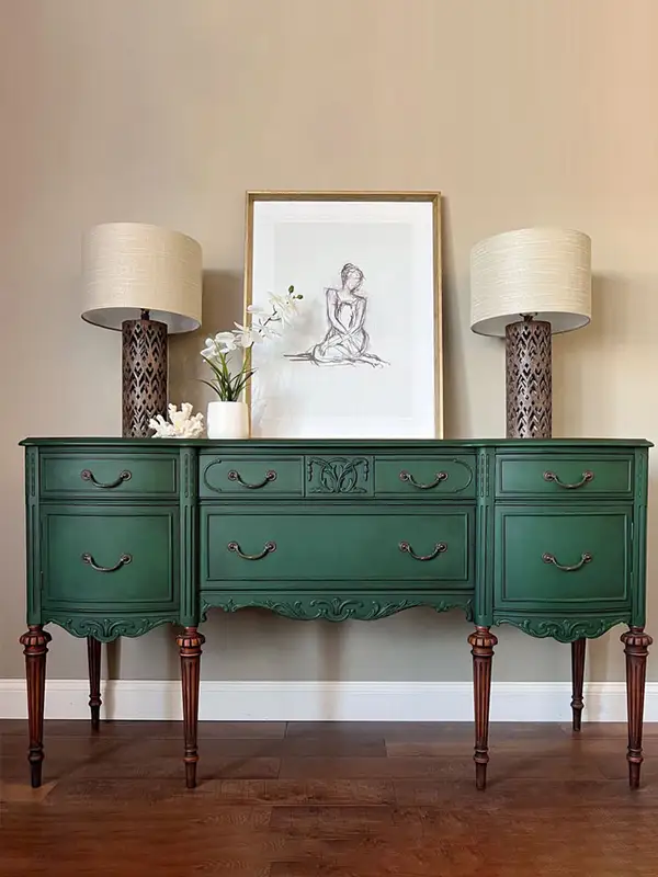 French-Inspired Solid Wood Carved Hallway Cabinet — product image 1