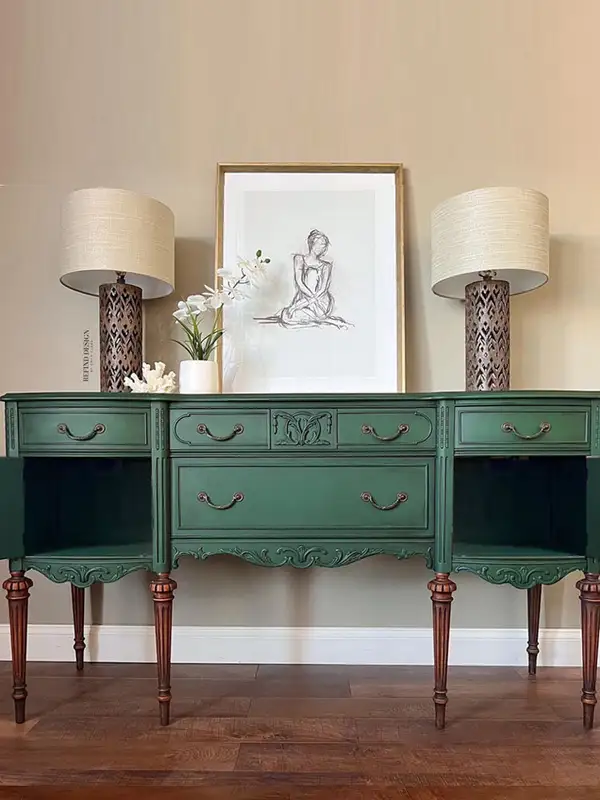 French-Inspired Solid Wood Carved Hallway Cabinet — product image 2