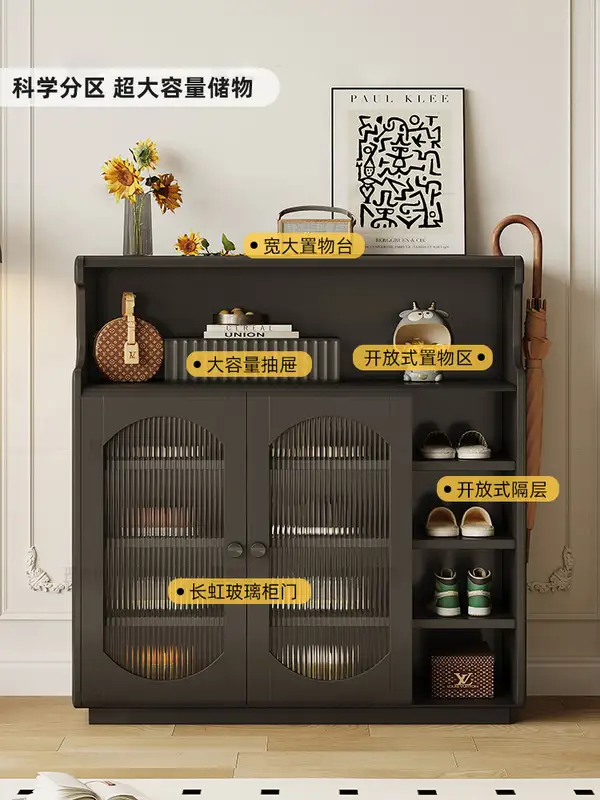 French-Inspired Solid Wood Storage Hallway Cabinet — product image 2