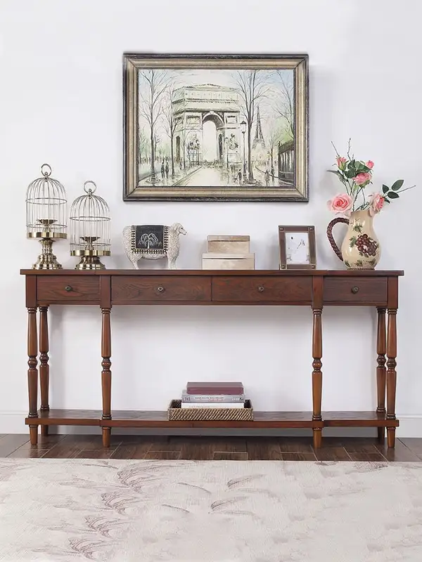 American-Style Solid Wood Storage Console Table — product image 1