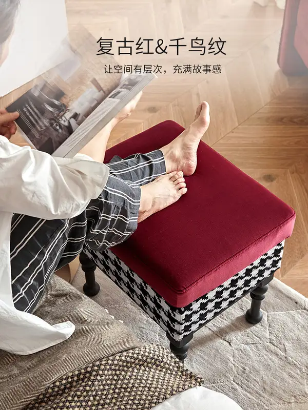 French-Inspired Mixed-Material Upholstered Entryway Bench — product image 2