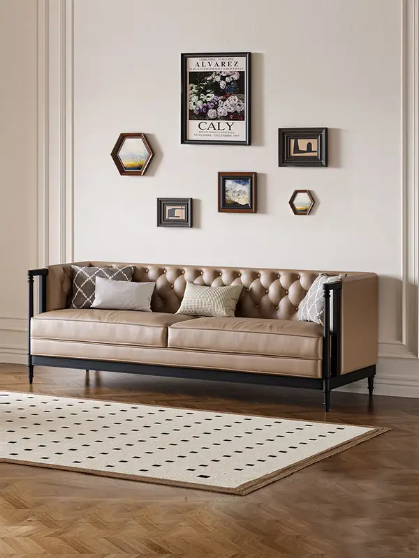 American-Style Mixed-Material Sofa — product image 1
