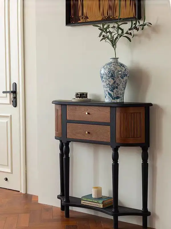 French-Inspired Solid Wood Storage Console Table — product image 1