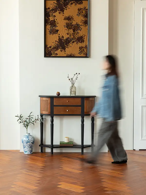 French-Inspired Solid Wood Storage Console Table — product image 2