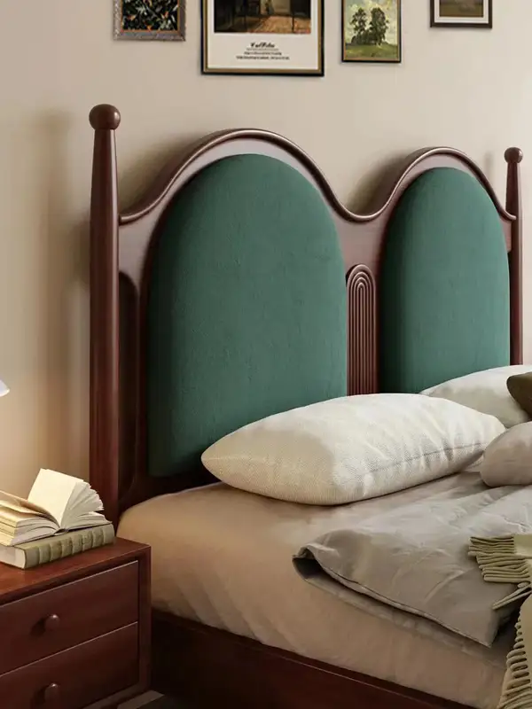 French-Inspired Mixed-Material Upholstered Bed — product image 3