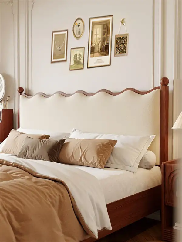 French-Inspired Mixed-Material Upholstered Bed — product image 3