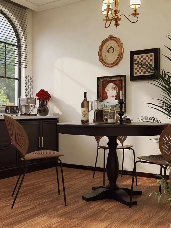 French-Inspired Solid Wood Round Dining Table — product image 1