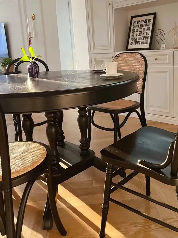 French-Inspired Solid Wood Carved Dining Table — product image 3
