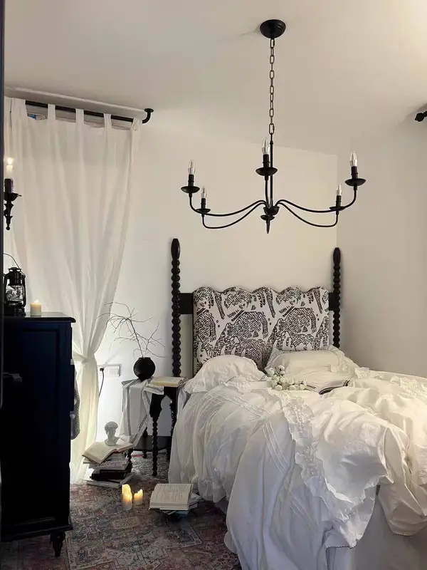 French-Inspired Mixed-Material Upholstered Bed — product image 1