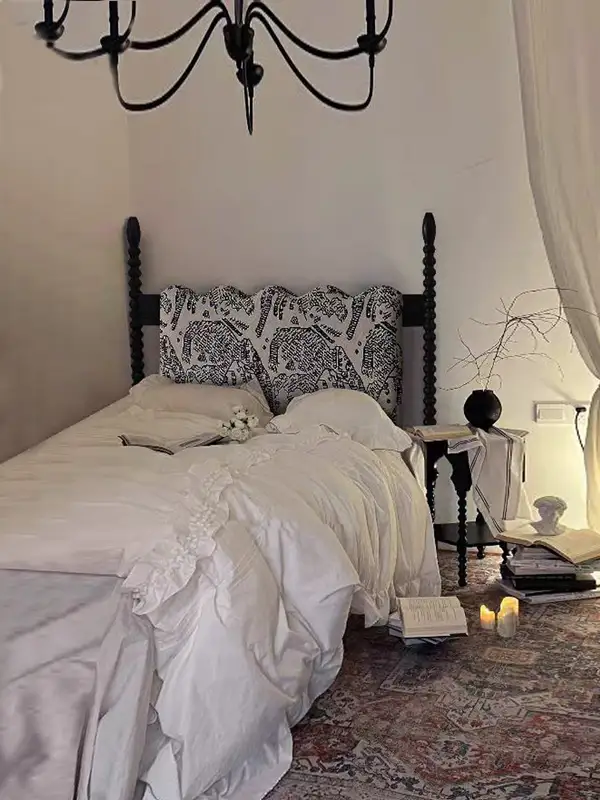 French-Inspired Mixed-Material Upholstered Bed — product image 2