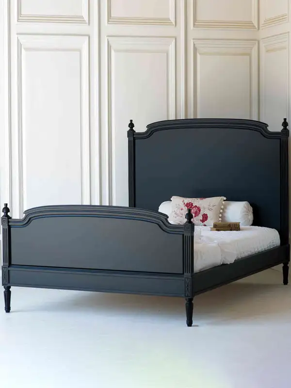 French-Inspired Solid Wood Carved Bed — product image 1