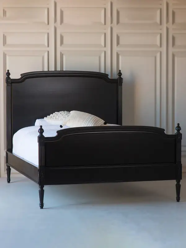 French-Inspired Solid Wood Carved Bed — product image 3