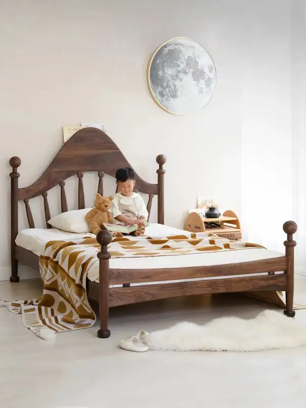 French-Inspired Solid Wood Bed — product image 1