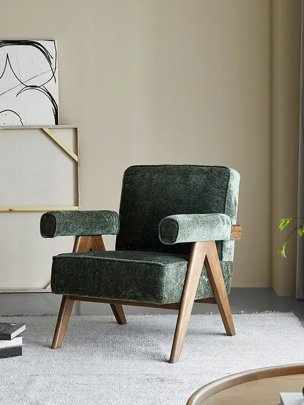 Vintage-Inspired Mixed-Material Sofa — product image 2