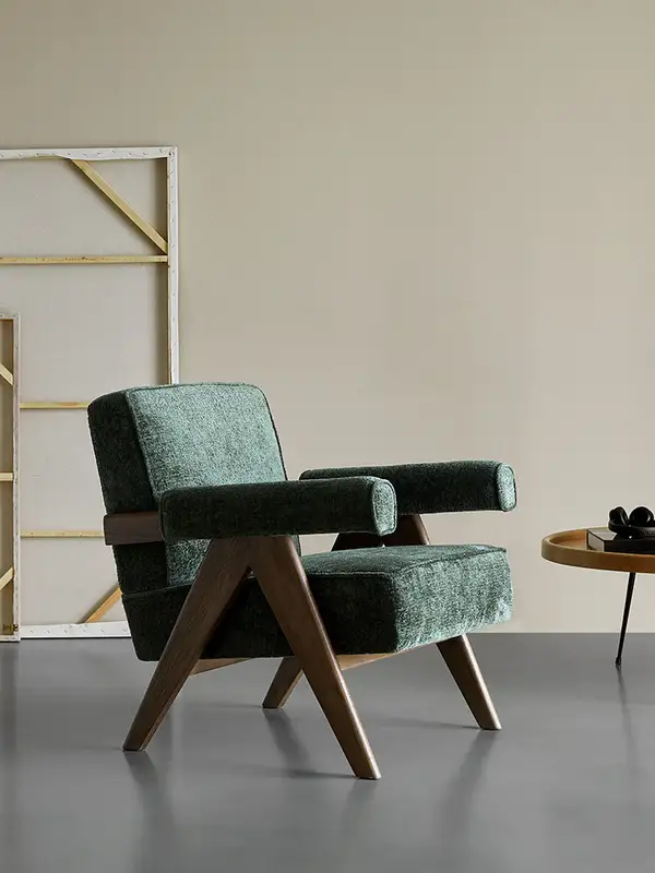Vintage-Inspired Mixed-Material Sofa — product image 3
