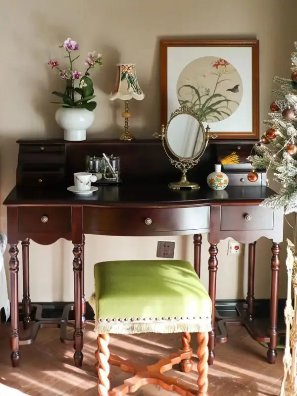 French-Inspired Solid Wood Storage Dressing Table — product image 1