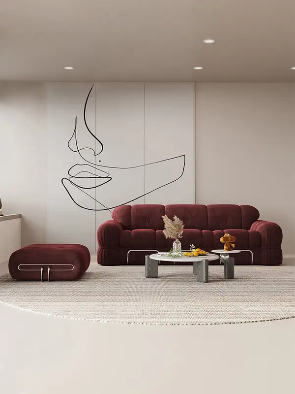 French-Inspired Mixed-Material Upholstered Sofa — product image 2