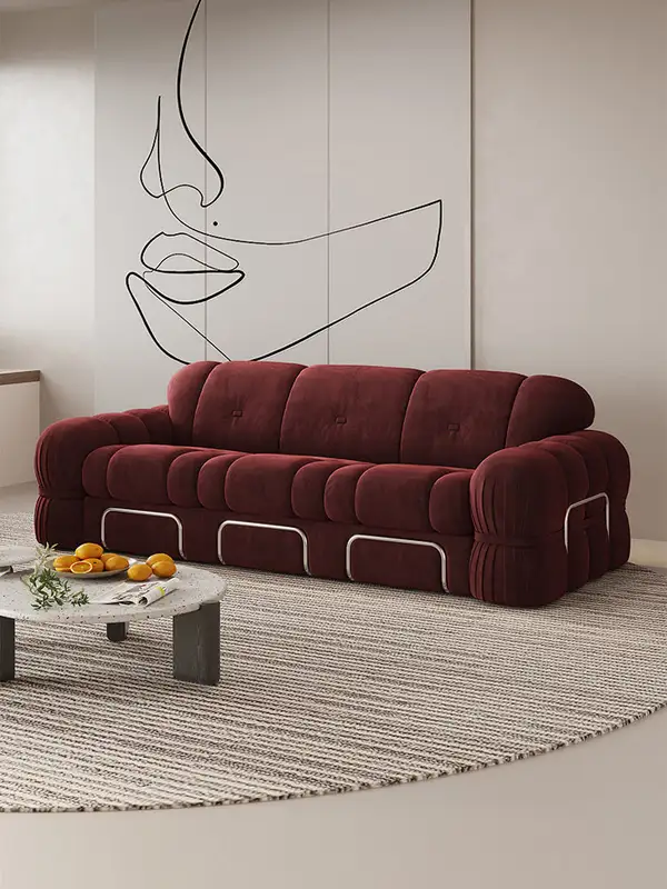French-Inspired Mixed-Material Upholstered Sofa — product image 3
