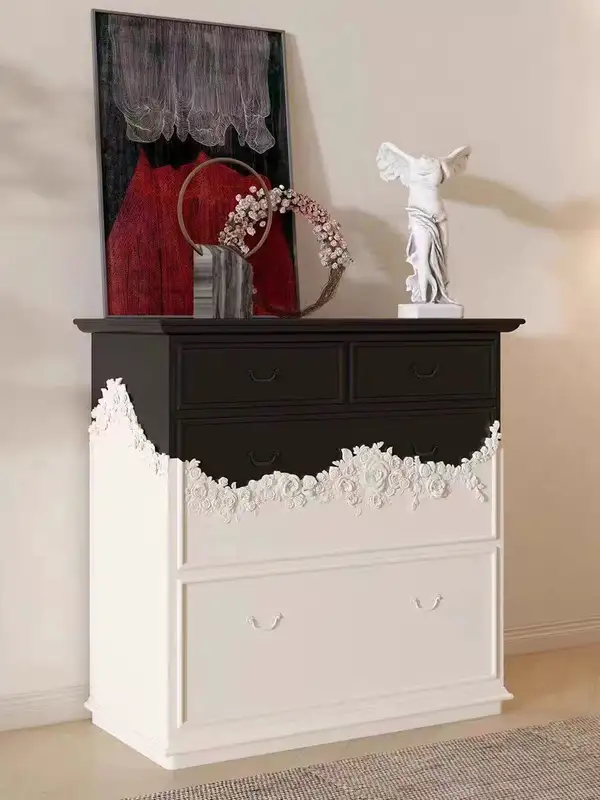 French-Inspired Solid Wood Carved Chest of Drawers — product image 1