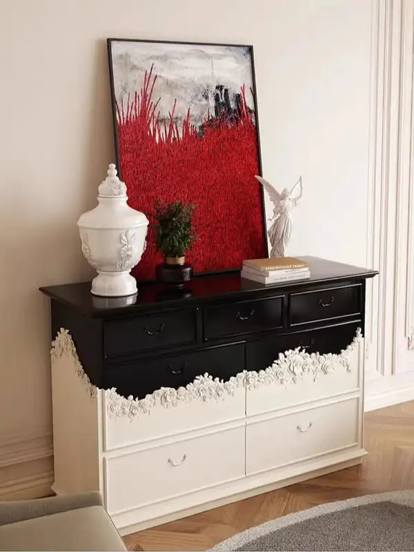 French-Inspired Solid Wood Carved Chest of Drawers — product image 2
