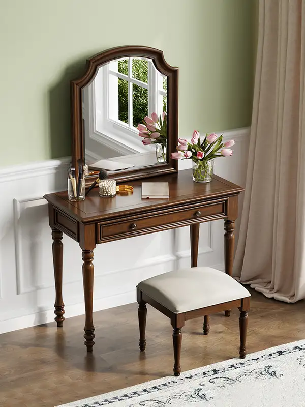 French-Inspired Solid Wood Storage Dressing Table — product image 2