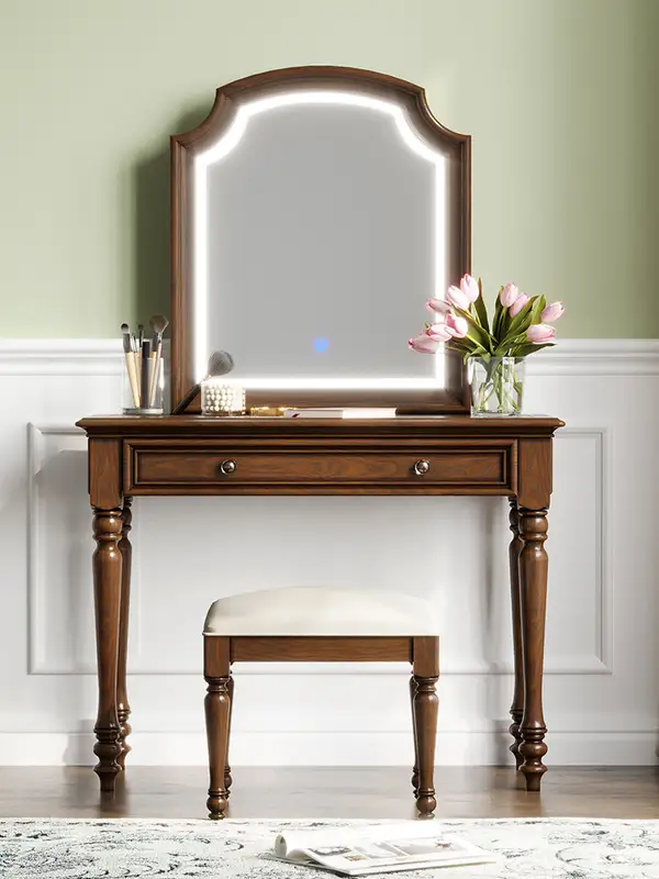 French-Inspired Solid Wood Storage Dressing Table — product image 3