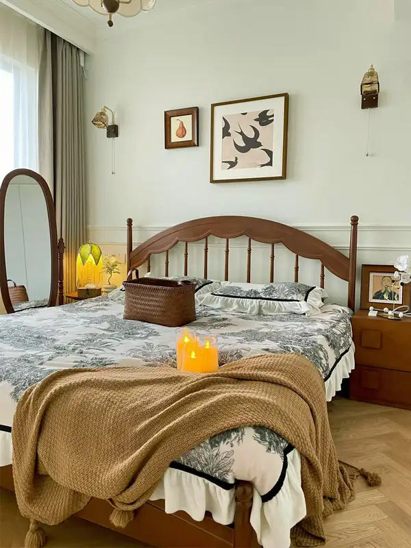 French-Inspired Solid Wood Bed — product image 1