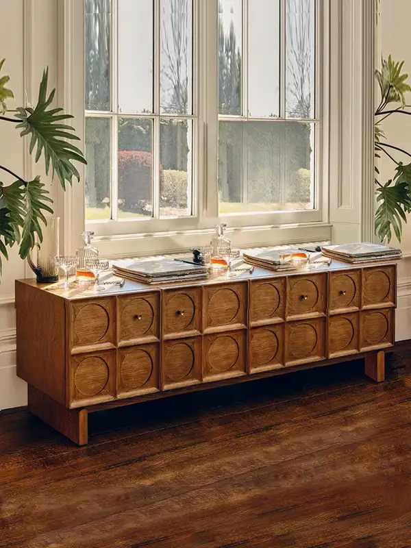 Vintage-Inspired Solid Wood Storage TV Unit — product image 1