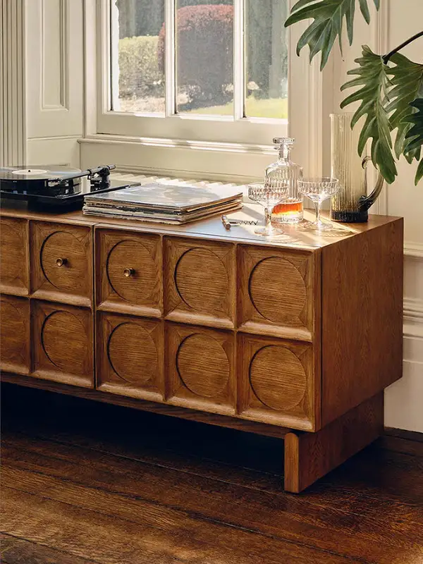 Vintage-Inspired Solid Wood Storage TV Unit — product image 2
