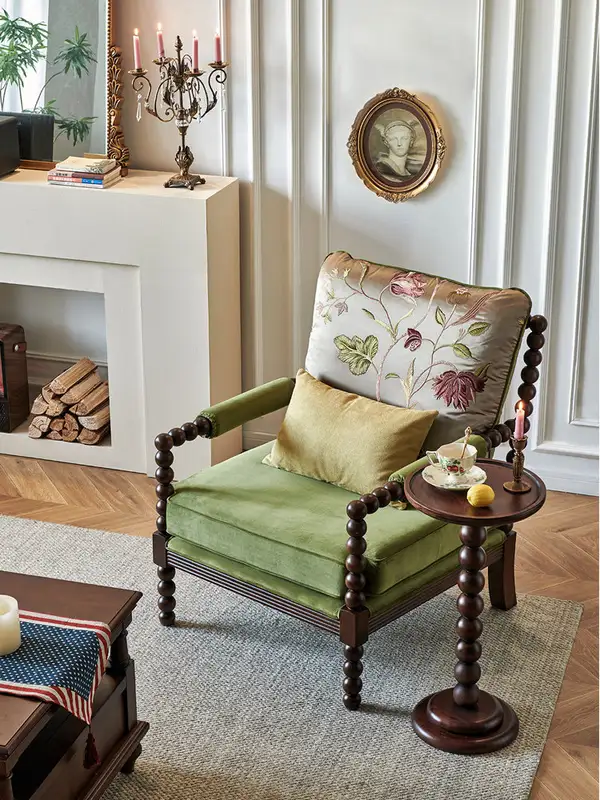 French-Inspired Mixed-Material Sofa — product image 1