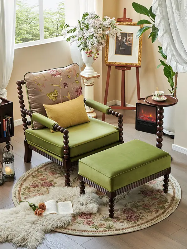 French-Inspired Mixed-Material Sofa — product image 2
