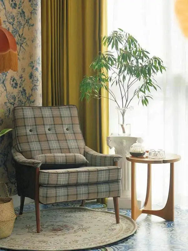 American-Style Mixed-Material Upholstered Lounge Chair — product image 1