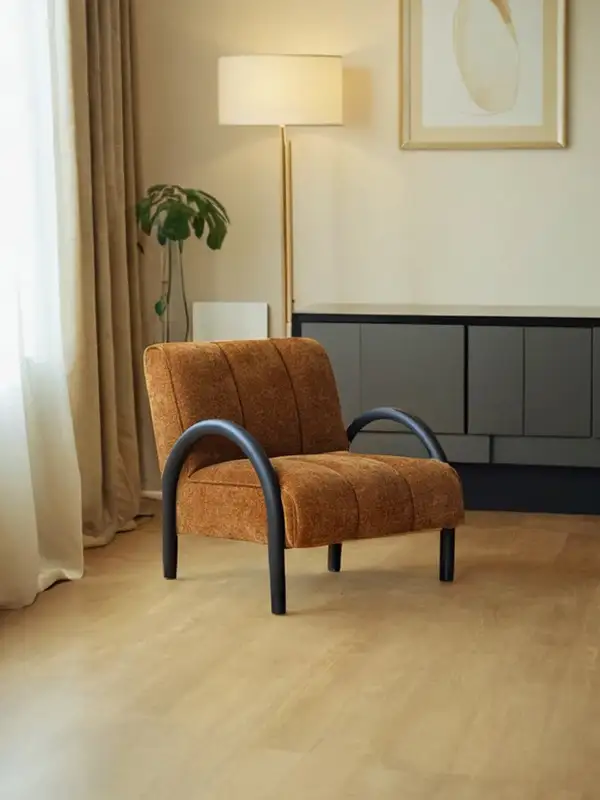 Vintage-Inspired Mixed-Material Lounge Chair — product image 3