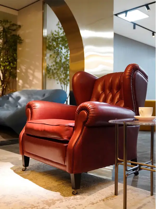 Vintage-Inspired Upholstered Lounge Chair — product image 1