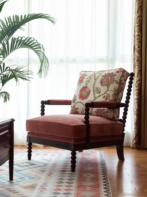 French-Inspired Mixed-Material Sofa — product image 2