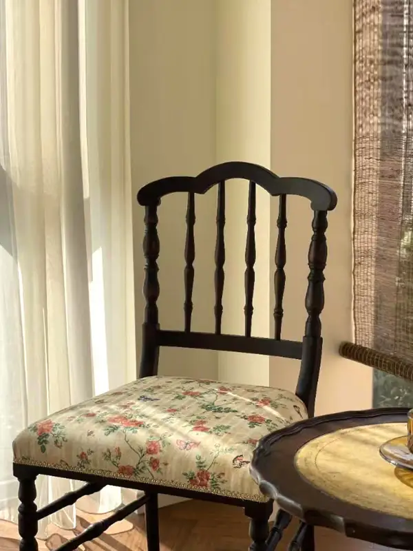 French-Inspired Mixed-Material Upholstered Dining Chair — product image 2