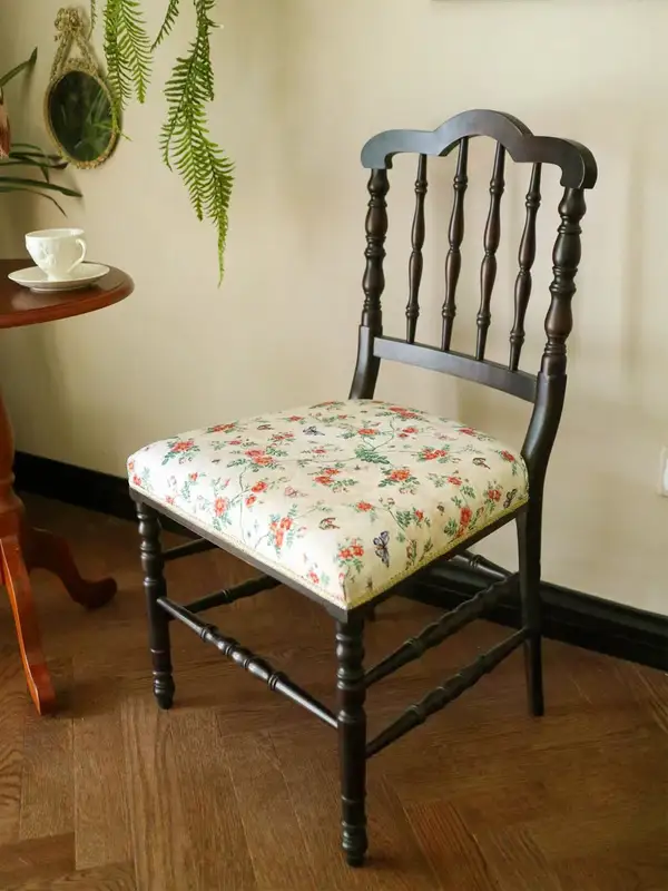 French-Inspired Mixed-Material Upholstered Dining Chair — product image 3