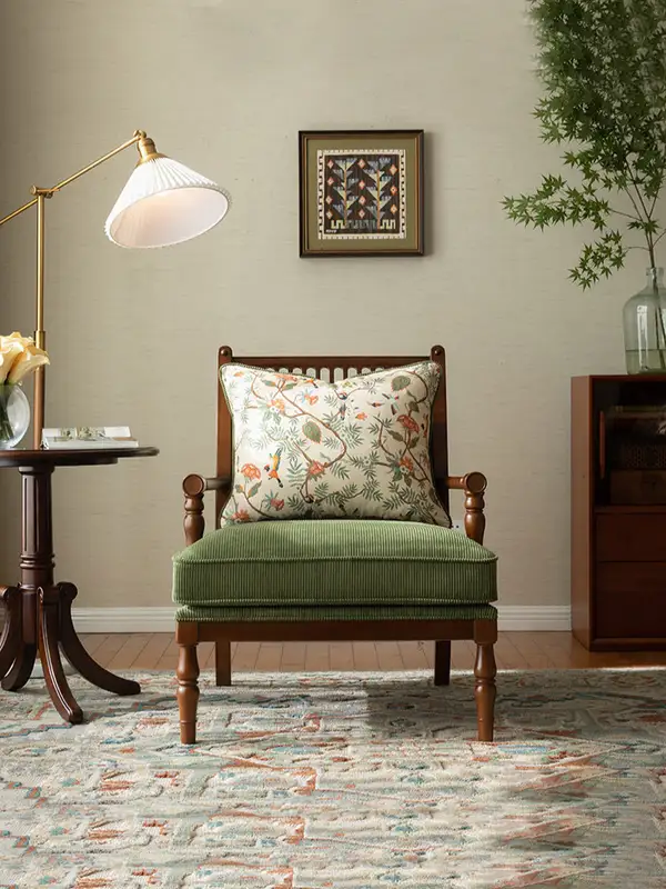 French-Inspired Mixed-Material Lounge Chair — product image 1