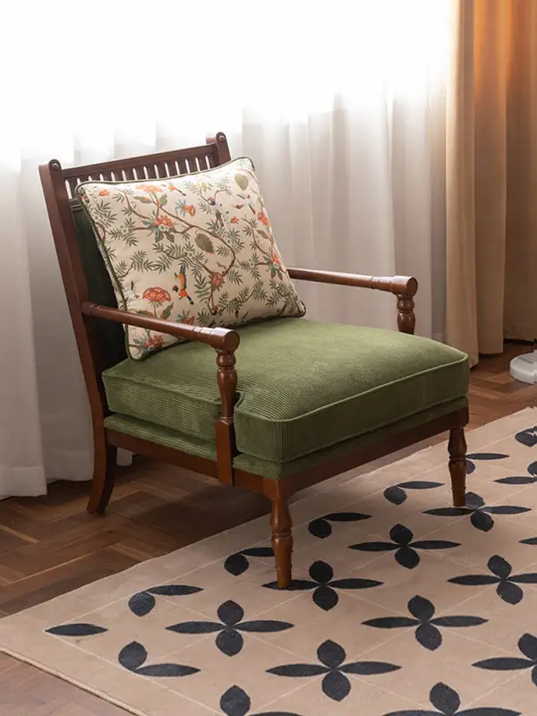 French-Inspired Mixed-Material Lounge Chair — product image 2
