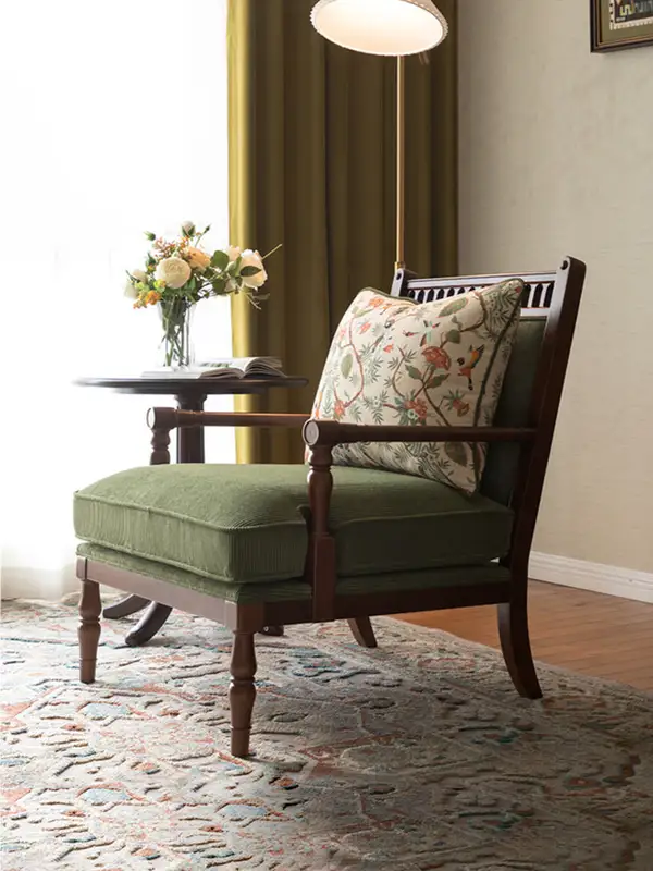 French-Inspired Mixed-Material Lounge Chair — product image 3