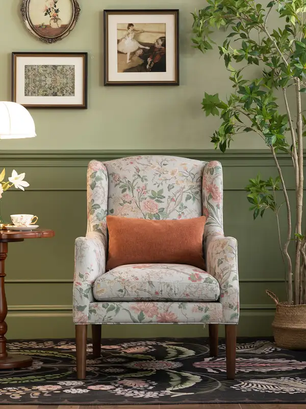 French-Inspired Mixed-Material Lounge Chair — product image 1