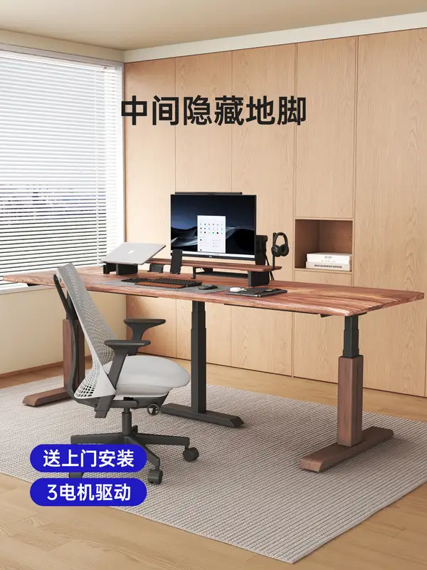 Modern Mixed-Material Adjustable Desk — product image 1